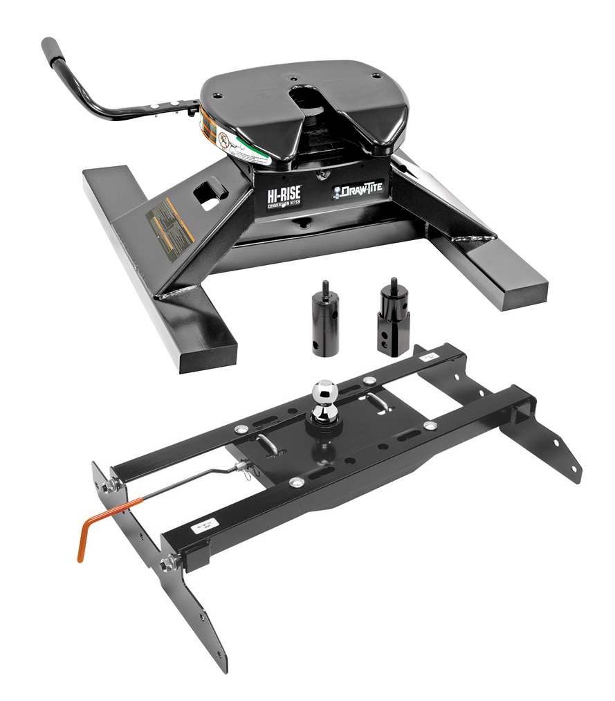 Draw-Tite Gooseneck Trailer Hitch w/ 18K 5th Fifth Wheel Adapter for 94-02  Dodge Ram 1500 2500 3500 Turnover w/ Brackets Rails Under Bed 2-5/16